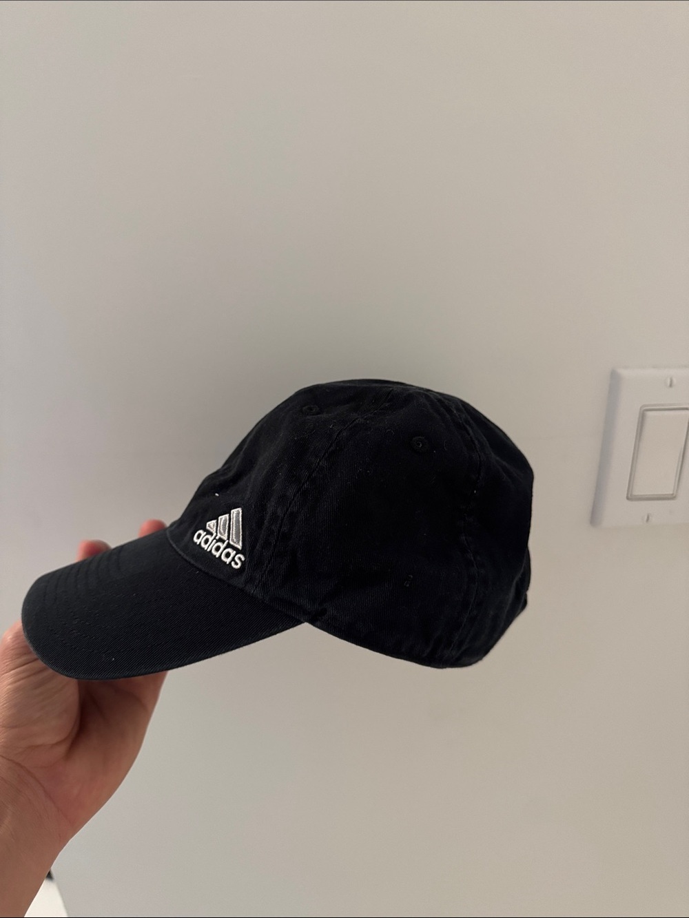 adidas Black Baseball Cap with White Logo - Picture 3 of 4